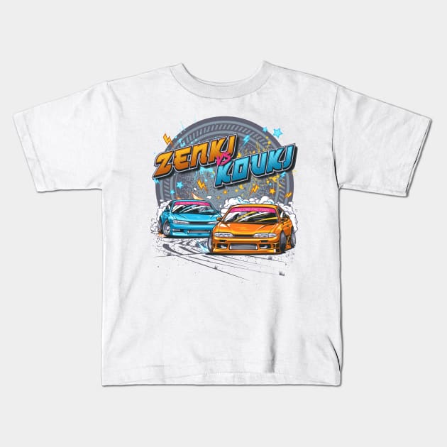 Nissan s14 Zenki vs Kouki Kids T-Shirt by racingfactory